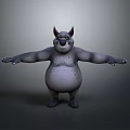 3D Animated Game Movie Character With Plump Body Pointed Ears And Open Arms Pose