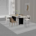 Modern Dining Table and Chair Combination 3d model