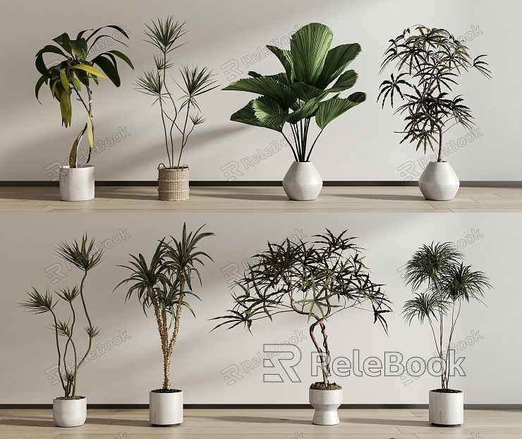 Green plant potted combination model