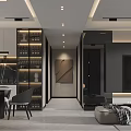 Modern Living Dining Room Interior With Beige Sofa Coffee Table Floor Lamp And Decorative Painting