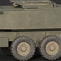 Military Green Functional Vehicle With Six Wheel Armored Design And Top Antennas