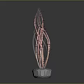 Red Slender Cactus like Plant With Long Stems And White Illuminated Base For Indoor Decor