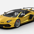 Yellow Supercar With Black Roof Rear Spoiler And Red Brake Calipers