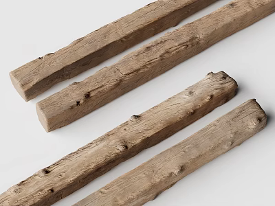 Natural Stone And Wood Logs With Rustic Texture For Decorative Projects 3d model