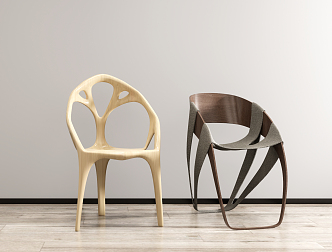 Modern single chair special-shaped single chair combination 3d model