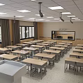 Modern Classroom Recording and Broadcasting Classroom 3d model