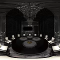Luxurious Private Room With Round Table And Elegant Chairs 3d model