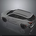White Stylish SUV With Modern Sleek Body Black Wheels Red Taillights And Reflective Surface