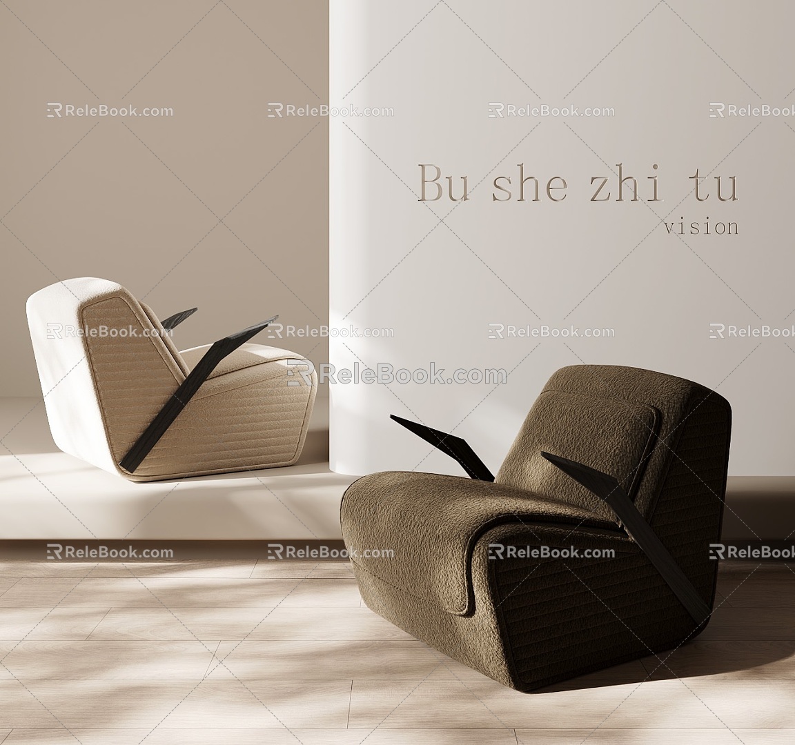 Modern single chair leisure chair 3d model