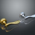 Elegant Modern Metal Door Handles In Gold And Silver With Smooth Finish
