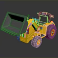 Yellow Construction Utility Loader With Front Bucket Large Tires And Gray Details