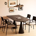 Modern Middle Style Dining Table and Chair Combination 3d model