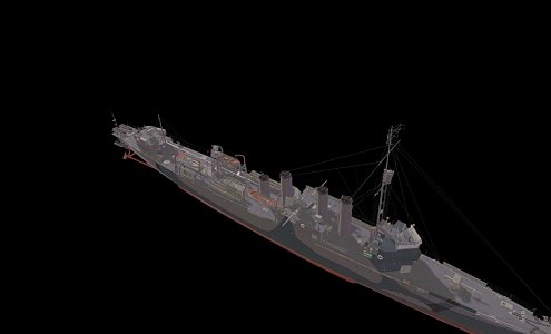 modern warship battleship destroyer 3d model