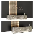 Front desk front desk marble front desk chandelier metal table lamp 3d model