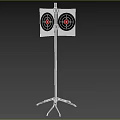 Shooting Target Tripod Stand With Two White Boards And Red Bullseye Targets