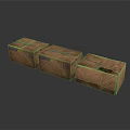 Three Brown Cardboard Boxes Packaged With Blue Tape For Shipping Storage
