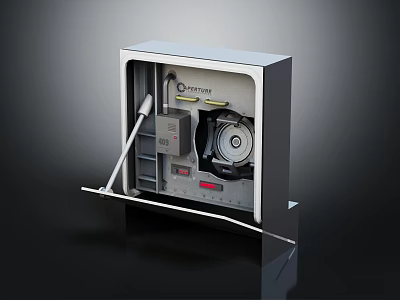 PENTAIR Industrial Equipment Cabinet with Internal Components and Open Door 3d model
