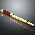 Classic Vintage Golden Telescope With Red Grip And Metal Body Design