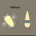 Poliform Kids Ceiling Light With Airplane Shape And Star Pattern In Yellow Gray Blue Pink 3d model