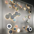 Modern Multicolor Circular Wall Lamps With Geometric Design For Interior Decor 3d model