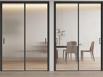 Modern sliding door Changhong glass door 3d model