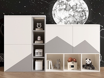 Modern Bookcase Children's Decorative Cabinet 3d model