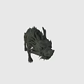 Detailed Mythical Stone Dragon Sculpture With Scaled Body And Spiked Back