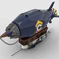 Building Blocks Airship Carriage Model With Eye Design Chain And Mechanical Parts
