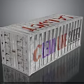 Clean Line Sover Container with Light Text and Metallic Surface Design