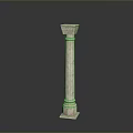 Classical White Marble Decorative Pillar With Carved Capital And Base