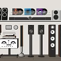 Audio Combination Floor Audio Wall Hanging Audio Record Machine 3d model