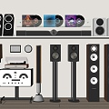 Audio Audio Combination Floor Audio Wall Hanging Audio Record Machine 3d model