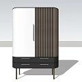 Modern Sleek Storage Cabinet With Black White Design Drawers And Legs