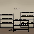 Poliform Stainless Steel Shelving Units Multiple Designs In Modern Indoor Space With Wooden Floor