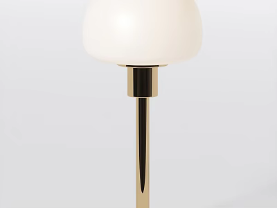 Modern Minimalist Table Lamp With White Lampshade And Golden Metal Pole 3d model