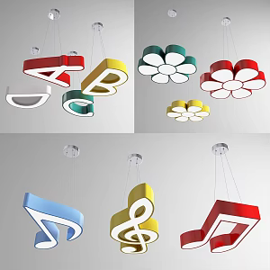 Modern shaped chandelier children chandelier 3d model