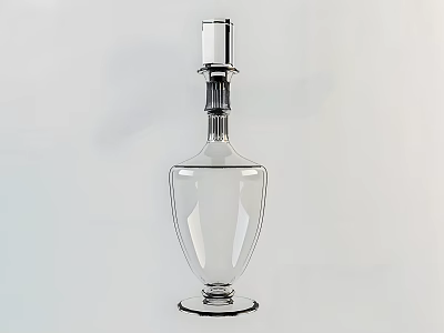 Clear Glass Decorative Bottle With Elegant Transparent Design And Sleek Shape 3d model