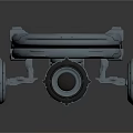 Grey Metallic Futuristic Robotic Device With Circular Design And Wheeled Base