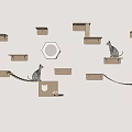 Modern cat climbing frame 3d model