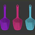 Colorful Silicone Kitchen Spatulas Purple Pink Blue Perforated Design Useful Cooking Utensils For Home Kitchen