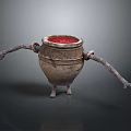 Unique Anthropomorphic Ceramic Pot With Arms Legs And Red Interior For Home Decor