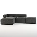 Modern Gray Fabric Modular Sectional Sofa Set With Multiple Cushioned Modules 3d model