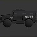 Black SWAT Tactical Armored Vehicle With Police Equipment And Military Design