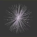 Purple Radiant Firework Display With Light Spots And Reflection On Dark Gray Background