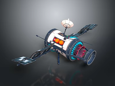 Advanced Spacecraft With Solar Panels Antenna And Thruster For Cosmic Exploration 3d model