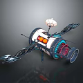 Advanced Spacecraft With Solar Panels Antenna And Thruster For Cosmic Exploration