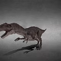 Realistic Reptile Dinosaur With Open Mouth Sharp Teeth Standing On Gray Background