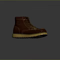 Brown Leather High Top Boots With Yellow Sole And Laces For Daily Use