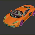 Orange Sports Car With Sleek Aerodynamic Design Black Wheels And Glossy Finish