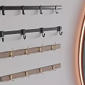 Black And Beige Wall Mounted Hooks Strips With Multiple Hooks For Home Use 3d model